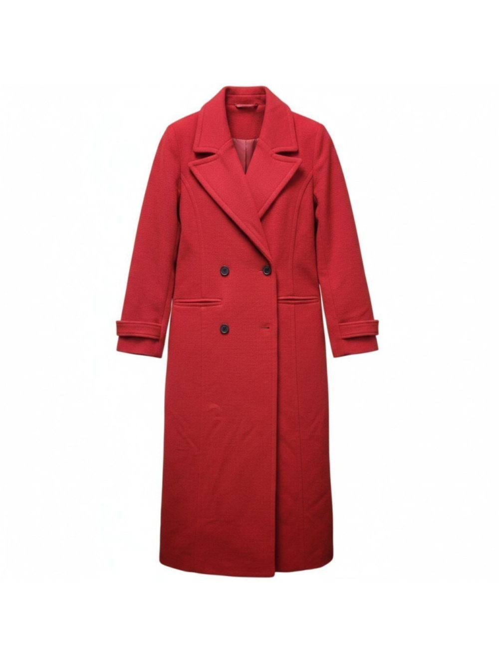 7 For All Mankind Women Collared Red Double Breast Long-Sleeves Coat Small NWOT